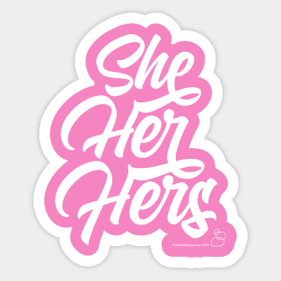 She, Her, Hers "Swooshy" Pronouns Sticker